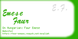 emese faur business card